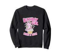 Anniversaire Fille Licorne Cupcake Design Make a Wish Sweatshirt