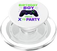 Anniversaire, garçon Gamer vidéo, Jeu, Appuyez sur x pour Faire la fête PopSockets PopGrip pour MagSafe