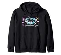 Anniversaire Jumeaux rétro Assortis Jumeaux Anniversaire garçons Filles Sweat à Capuche