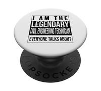 Anniversaire légendaire né Technicien en génie Civil PopSockets PopGrip Adhésif