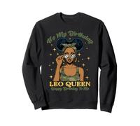 Anniversaire Leo Queen Camo Black Woman African Zodiac Afro Sweatshirt
