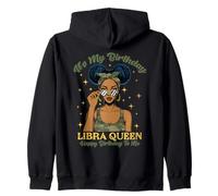 Anniversaire Libra Queen Camo Black Woman African Zodiac Sweat à Capuche