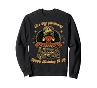 Anniversaire Libra Queen Camo Black Woman African Zodiac Sweatshirt