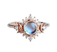 Anniversaire Mariage Ma Lune Bijoux Or Anneaux Célestes et Mes Femmes Bagues Lune Engagement Étoiles Cadeaux dans Bagues en Diamant Bagues de Fiançailles Tapis de Sport Bagues, 8, Métal, Aucune pierre