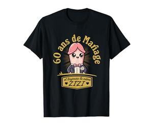 Anniversaire Mariage Noces de Diamant Couple et Vie commune T-Shirt