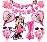 Anniversaire Minnie 1 An - Décoration et Ballons pour Fille - 23 Pièces