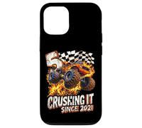 Anniversaire Monster Truck Boys 5 Crushing It Since 2021 Kids Coque pour iPhone 12/12 Pro