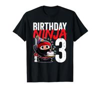Anniversaire Ninja 3 Ans fête thème 3e Anniversaire T-Shirt Graphique avec Valeur