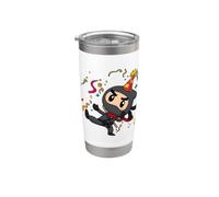 Anniversaire Ninja Cartoon Ninja Anniversaire Gobelet isotherme en acier inoxydable double paroi