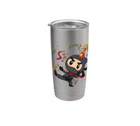 Anniversaire Ninja Cartoon Ninja Anniversaire Gobelet isotherme en acier inoxydable double paroi