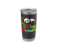 Anniversaire panda mignon pour tous les enfants de la famille Gobelet isotherme en acier inoxydable double paroi