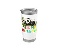Anniversaire panda mignon pour tous les enfants de la famille Gobelet isotherme en acier inoxydable double paroi