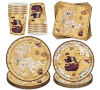 Anniversaire Party Vaisselle,50 Pièces Vaisselle Kit Assiettes Gobelets Serviettes,Ensemble de Fête D'anniversaire,pour Enfants Party Fête Mariages Baby Shower Noël,10 Invités