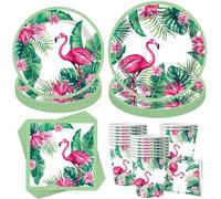 Anniversaire Party Vaisselle,50 Pièces Vaisselle Kit Assiettes Gobelets Serviettes,Ensemble de Fête D'anniversaire,pour Enfants Party Fête Mariages Baby Shower Noël,10 Invités