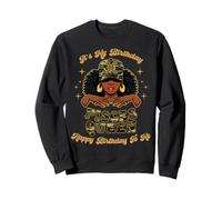 Anniversaire Poissons Reine Camo Femme Noir Zodiaque Sweatshirt