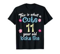 Anniversaire pour Enfants « This is What A Cute 11 Eleven Year Old Looks » T-Shirt