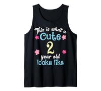Anniversaire pour enfants « This Is What A Cute 2 Two Year Old Looks Like » Débardeur