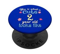 Anniversaire pour enfants « This Is What A Cute 2 Two Year Old Looks Like » PopSockets PopGrip Adhésif