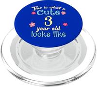 Anniversaire pour enfants : « This Is What A Cute 3 Three Year Old Looks » PopSockets PopGrip pour MagSafe