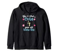Anniversaire pour Enfants « This is What A Cute 4 Four Year Old Looks Like » Sweat à Capuche