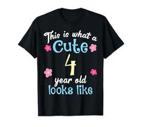 Anniversaire pour Enfants « This is What A Cute 4 Four Year Old Looks Like » T-Shirt