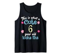 Anniversaire pour Enfants « This is What A Cute 6 Six Year Old Looks Like » Débardeur