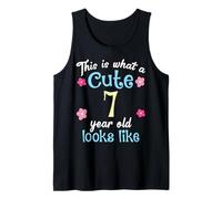 Anniversaire pour Enfants « This is What A Cute 7 Seven Year Old Looks » Débardeur