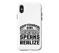 Anniversaire September Girl Knows More Fun Girls Birthday Coque pour iPhone X/XS