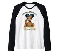 Anniversaire Vierge Reine Camo Femme Noir Zodiaque Africain Manche Raglan