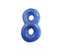 Anniversary House Bougie colorée bleue à paillettes, chiffre 8, décoration de gâteau d'anniversaire, 7 cm, AHC30/8