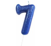 Anniversary House - Bougie scintillante, 7ème anniversaire - Cire, plastique SG26946 (Taille unique) (Bleu)