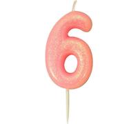 Anniversary House - Bougies scintillantes, 6 anniversaire - Cire SG27006 (Taille unique) (Rose)