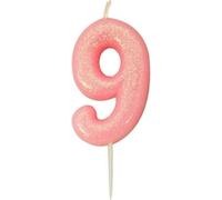 Anniversary House - Bougies scintillantes, 9ème anniversaire - Cire, plastique SG35479 (Taille unique) (Rose)