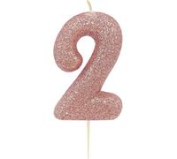 Anniversary House - Bougies scintillantes, métalliques, 2 anniversaire SG26970 (taille unique) (Or rose)