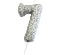 Anniversary House - Bougies scintillantes, métalliques, 7ème anniversaire SG26972 (taille unique) (Argent)