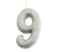 Anniversary House - Bougies scintillantes, métalliques, 9e anniversaire SG27053 (taille unique) (Argent)