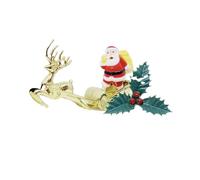 Anniversary House-BX017 Lot de 2 Plastique Père traîneau doré et Piquet de Houx, décorations de gâteau de Noël Traditionnelles, BX017, Multicolore