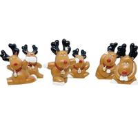 Anniversary House - Décoration de gâteau "Fun", Rudolph Pack de 6 SG27809 (Taille unique) (Marron/Noir/Blanc)