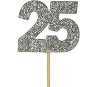 Anniversary House - Décoration de gâteau, paillettes, 25e anniversaire pack de 12 SG27071 (taille unique) (Argent)