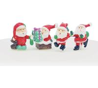 Anniversary House - Décoration de gâteaux, Joli Père Noël, pack de 4 SG27549 (taille unique) (Rouge/Vert/Blanc)