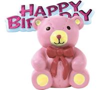 Anniversary House - Décoration pour gâteau, ourson SG16015 (Taille unique) (Rose)