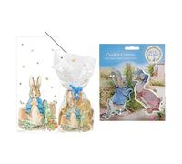 Anniversary House Emporte-pièces Peter Rabbit AMZ018, 20 sacs à friandises individuels Peter Rabbit, sacs cadeaux de fête avec attaches torsadées, emporte-pièces en polyrésine, emporte-pièces et sacs