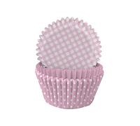 Anniversary House J139 Lot de 75 caissettes à cupcakes en papier sulfurisé résistant à la graisse Rose pastel à pois et vichy