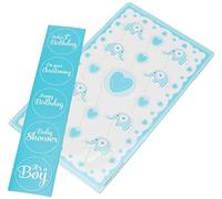 Anniversary House Kit de décoration de gâteau avec autocollants Motif bébé éléphant Bleu