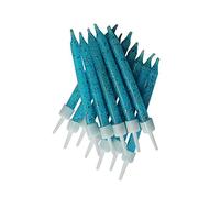Anniversary House Lot de 12 bougies d'anniversaire à paillettes bleues avec support, 7,5 cm, décoration de gâteau de célébration, AHC130
