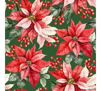 Anniversary House Lot de 20 serviettes de table en poinsettiia vert et rouge, 3 plis, 33 x 33 cm, pour décoration de table et découpage, Noël, fête, fête PJ314578