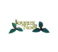 Anniversary House Lot de 3 décorations dorées Gâteau Joyeux Noël - Houx Gold Holly Décorations de gâteaux de Noël, décorations de gâteaux de Noël, décorations traditionnelles non comestibles, BX353 UK