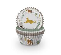 Anniversary House Lot de 60 caissettes à cupcakes Safari en papier sulfurisé résistant pour anniversaire, fête prénatale, révélation du sexe et plus encore J223
