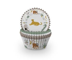 Anniversary House Lot de 60 caissettes à cupcakes Safari en papier sulfurisé résistant pour anniversaire, fête prénatale, révélation du sexe et plus encore J223
