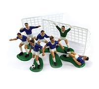 Anniversary House M512 Lot de 9 décorations de gâteau de football avec 7 footballeurs et 2 filets, décoration de gâteau sur le thème du sport et du football, décorations d'anniversaire pour homme